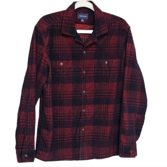 J. Crew/Jeans Corduroy Plaid Long Sleeve Shirt Size Medium Cotton Blend - Picture 1 of 8